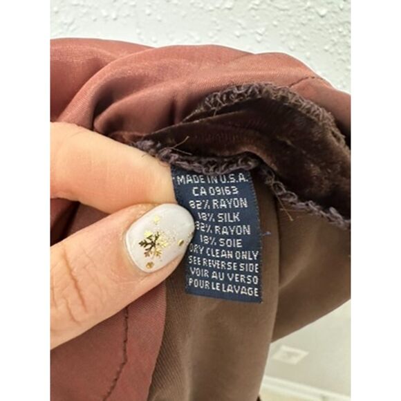 Ralph Lauren Purple Label Brown Velvet Pleated Trousers Straight / Wide US 10 - Picture 10 of 12